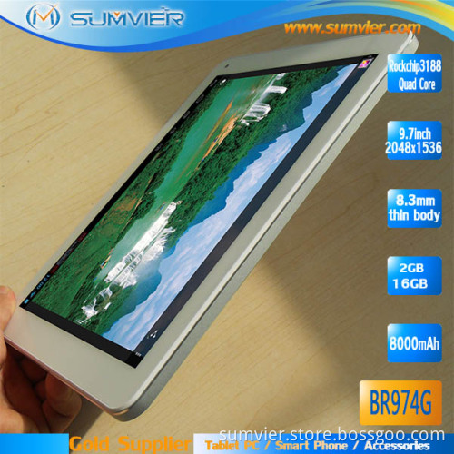 9.7 Inch 16g Android Tablet with Rockchip 3188 Quad Core